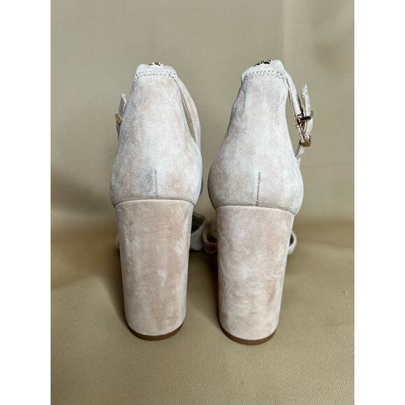 Sam Edelman Golden Caramel Suede Yancy Block Heel Sandal 10 M New - Picture 8 of 13